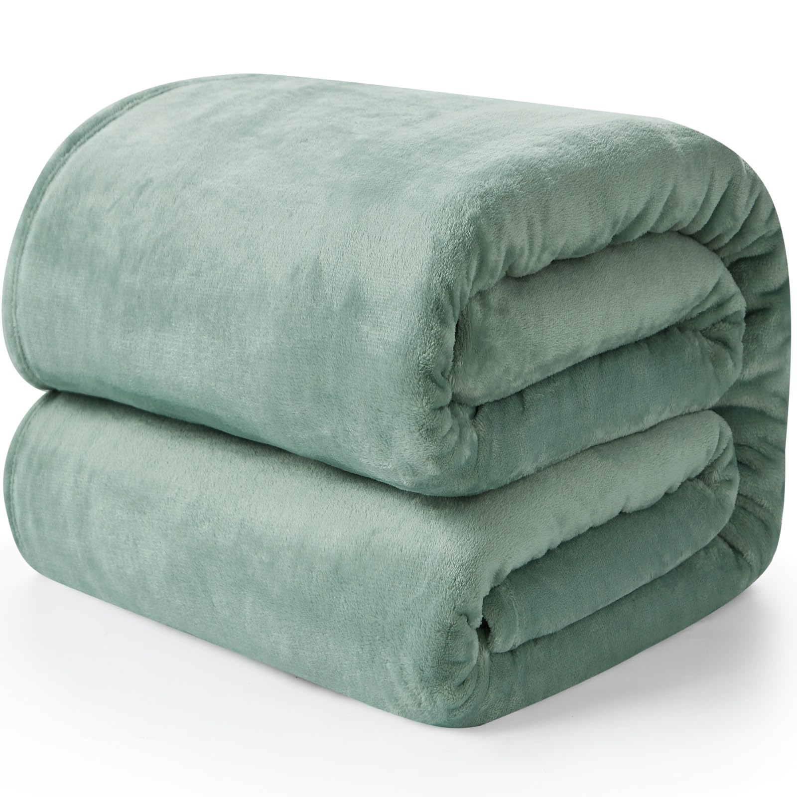 EHEYCIGA Fleece Blanket Extra Large Throws for Settees Fluffy Warm Soft Blanket for Bed Settees Armchairs, Fit All Season, Sage Green, 270x230cm