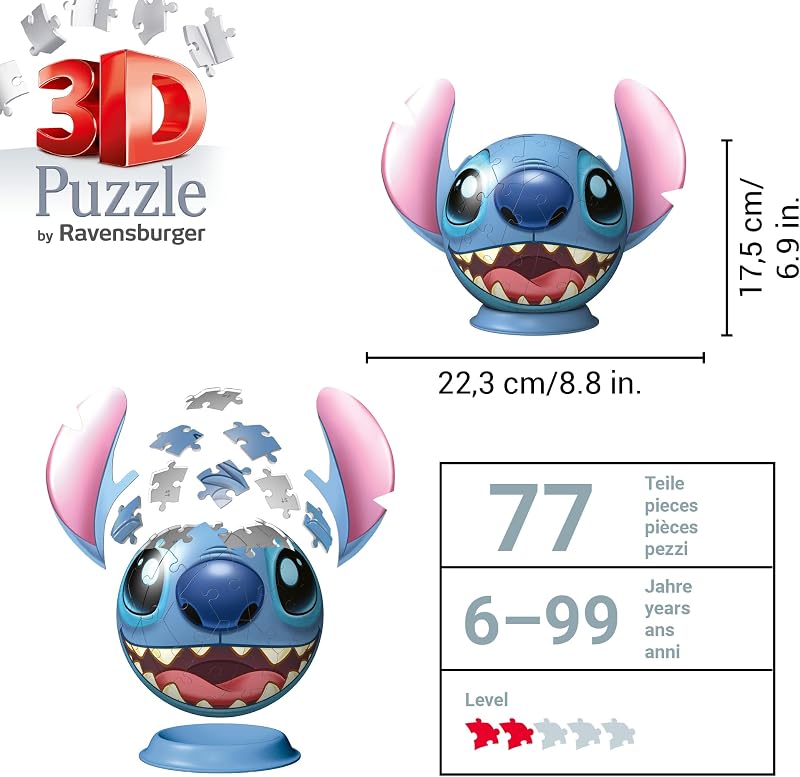 3D Charakter Puzzle-Ball Disney Stitch - Puzzle ab 6 Jahre