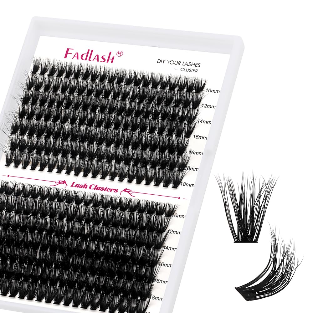 FADLASH 280pcs 0.07mm D Curl 8-16mm 40D+50D Mixed Clusters Natural Look Fluffy Wispy Volume Lashes Tray DIY Eyelash Extensions — image 1