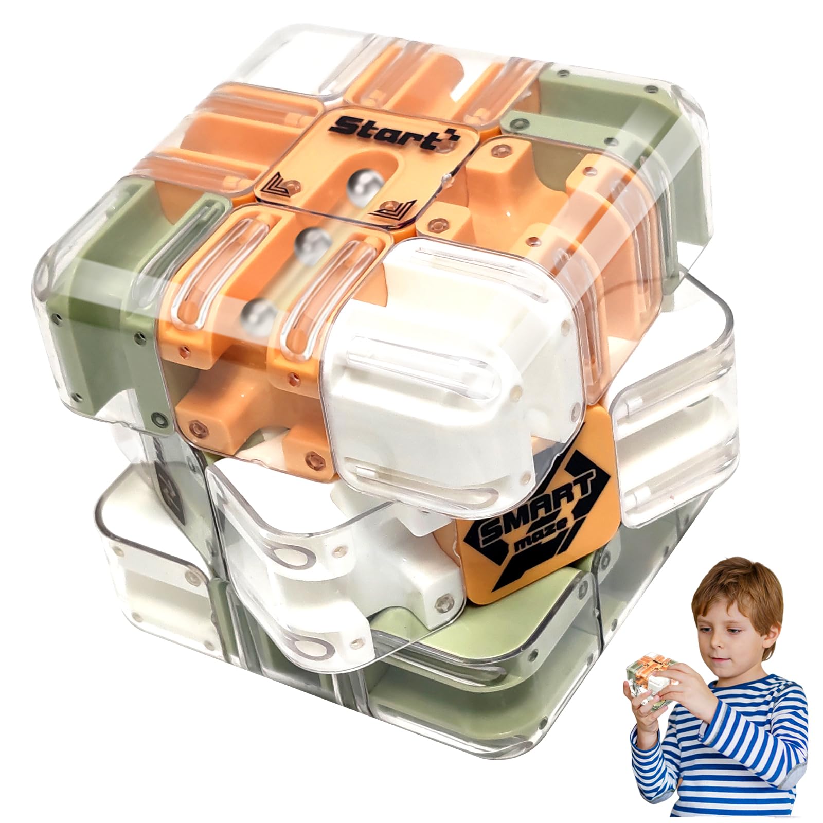 Audasi Large Labyrinth 3D Puzzles Maze Cube, Engaging Brain Teaser Toy Logical Challenge Maze Puzzle Cube Toy Interactive Mazes Game Education Sensory Toys Gift for Stress Relief and Logic Development