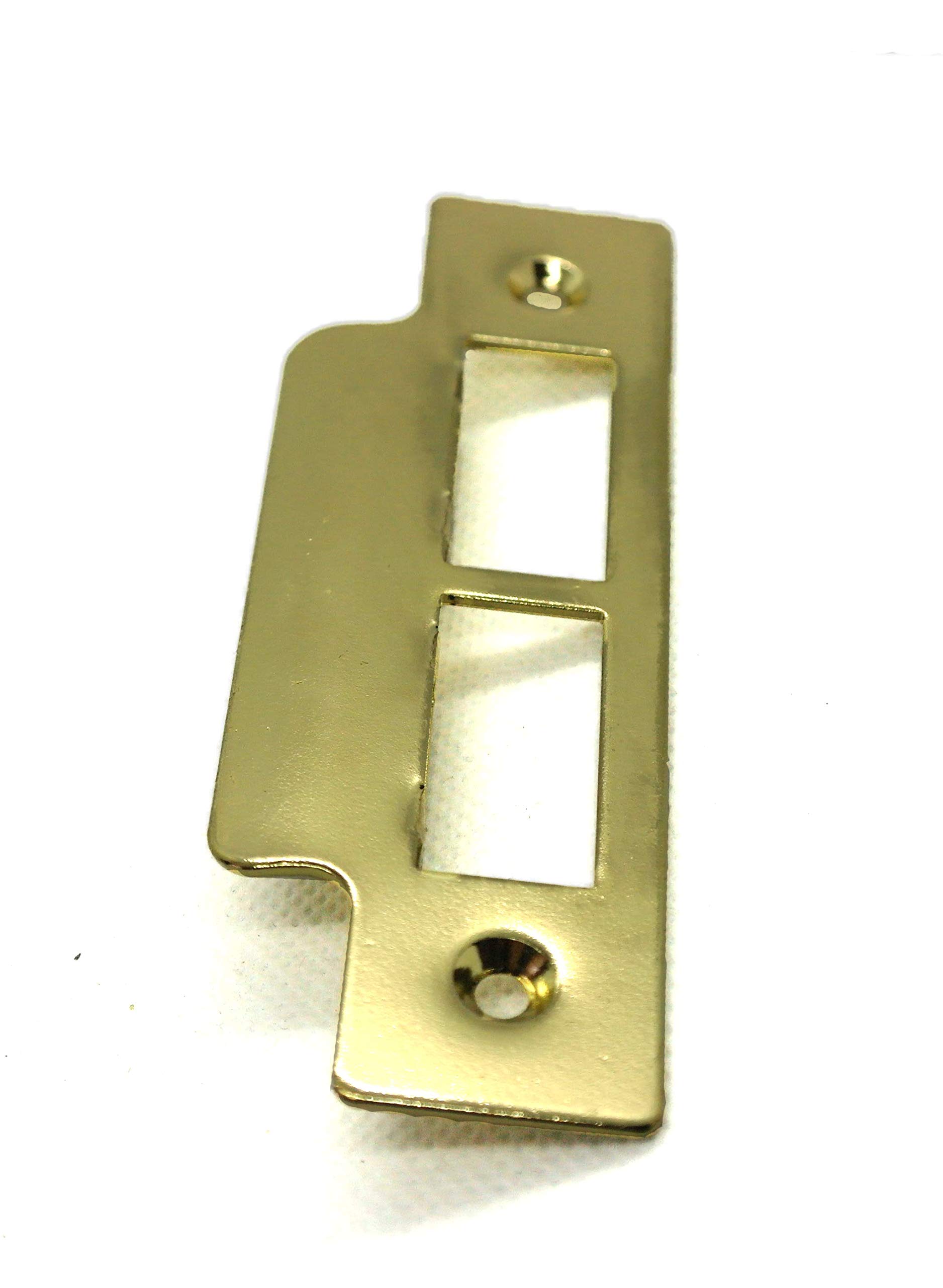 Brassed Strike Plates Double 114mm Length x 25mm Width x 1mm Thick Brass Finish for Mortice/Mortise Lock or Tubular Latch (Double/Long Strike Plate)