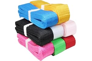 8x2yd HipGirl Polypropylene 1 Inch Webbing Ribbon for Crafts,Key Chain Fob,Gait Belt,Yoga Strap,Bag Handle Luggage Straps,Backpack Strap,Dog Collar Leash.Lawn Chair Webbing.Fits 1" D Ring/Belt Buckle
