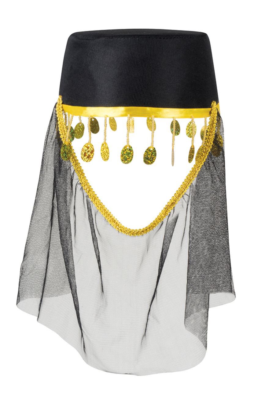 Boland Arabian Hat with Veil and Coins, Ladies, Womens Arabian Fancy Dress Accessory, Headwear, Party, Carnival, Halloween, Adult, One Size (One Size)