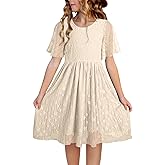 blibean Girls Short Sleeve Dresses Semi Formal Dress Size 6-15 Years