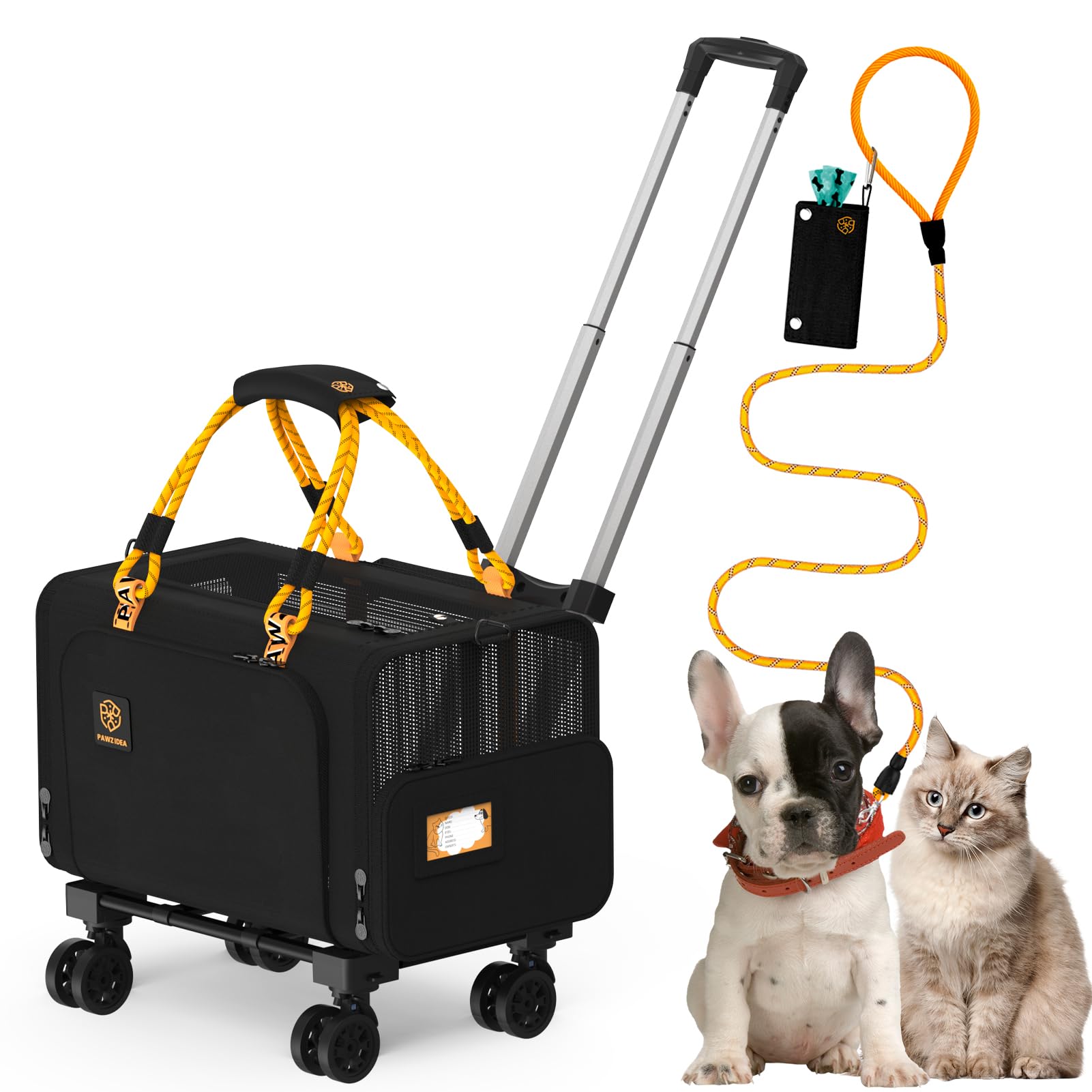 Photo 1 of MISSING WHEELS---------------------------------------------------------------------------PAWZIDEA Expandable Pet Carrier with Wheels 18"x11"x11" TSA Airline Approved Cat Carrier for Cats Under Seat Soft-Sided Dog Carrier for Small Dogs Rolling Travel Bag