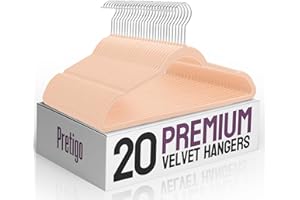 Pretigo Premium Velvet Hangers 20 Pack, Non-Slip Clothes Hangers Pink, Space-Saving Velvet Clothes Hangers for Coats, Pants & Dress, Sturdy Heavy Duty Felt Hangers 360° Swivel Hook, Elegant Wardrobe