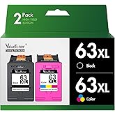 Valuetoner Remanufactured Ink Cartridge Replacement for HP 63 XL 63XL to use with Envy 4520 4512 4516 Officejet 5255 5258 465