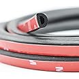 13Ft Weather Stripping 3/8"W X 1/4"T Universal Car Door Seal Strip Automotive Weather Stripping Self-Adhesive D Shape EPDM Rubber Seal for Front Rear Door Hood Trunk Lid