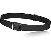 JASGOOD No Show Women Stretch Belt Invisible Elastic Web Strap Belt with Flat Buckle for Jeans Pants Dresses