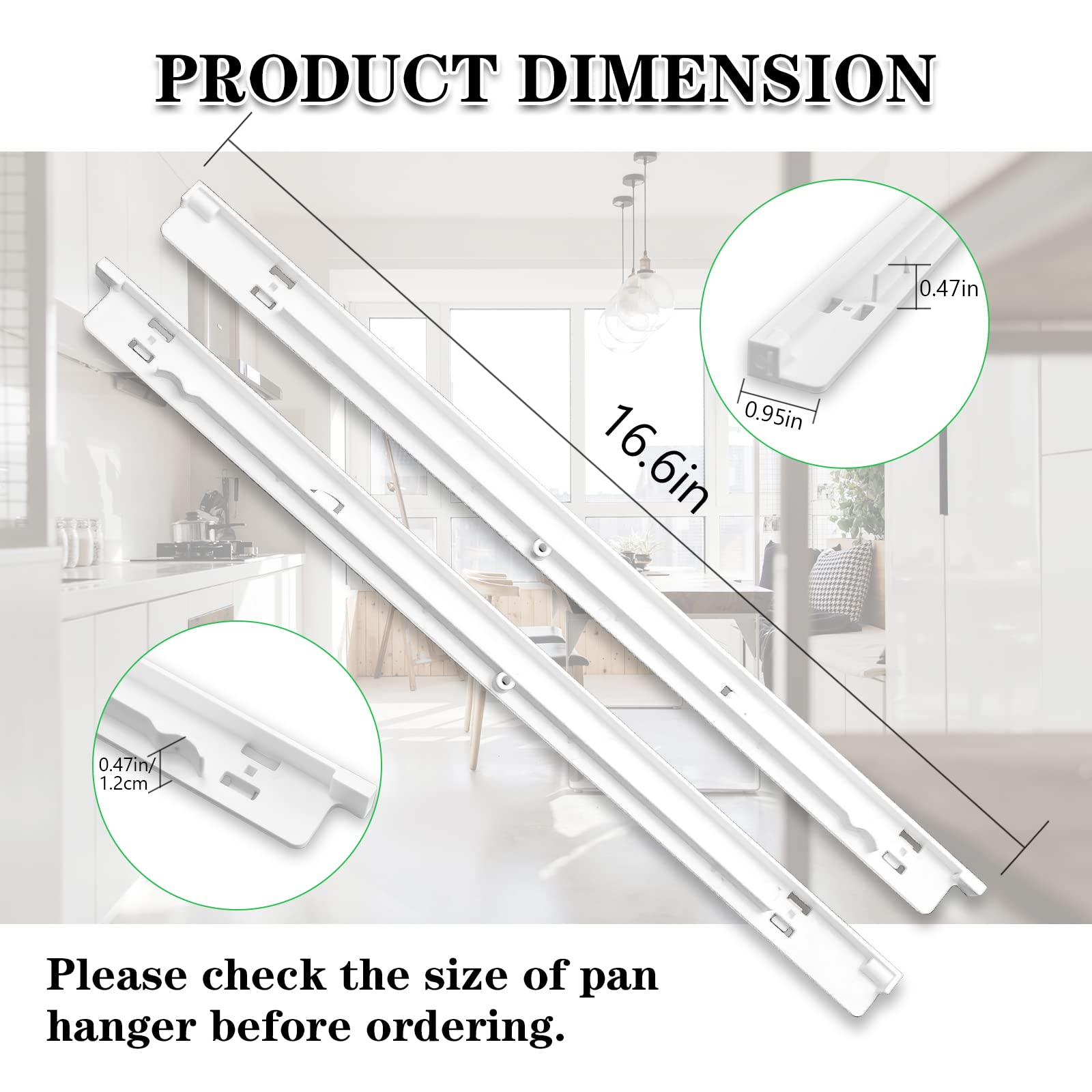 240530601 (Left) & 240530701 (Right) Refrigerator Pan Hangers Replacement, Drawer Slide Support Rail Fit for Frigi-daire and Ken-more Refrigerators Replaces# 240460401 240460501