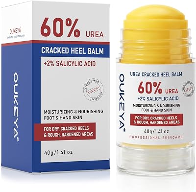 Stick Antidurezas con 60% Urea & 2% SA, Bálsamo Sólido Suavizante para Talones, Pies, Codos y Rodillas, Cuidado Intensivo para Piel Seca y Áspera, 40 g