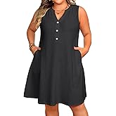 Pinup Fashion Plus Size Swimsuit Cover Up Women - Hollow Out Sleeveless Beach Cover Dress with Pockets