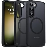 Oterkin Magnetic for Samsung Galaxy S23 Case Matte, S23 Phone Case Compatible with MagSafe Frosted Translucent Shockproof Anti-Scratch Slim Fit Case Military Grade Protection (Black)