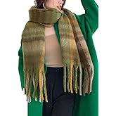 Wander Agio Winter Women Warm Scarf Long Shawl Large Scarves Cold Weather Thicker Blanket Wrap Colour Plaid Stripe
