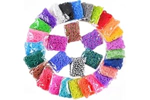 VICOVI 15000 Colorful Rubber Loom Bands Refill Kit for Boy Girl DIY Craft Gift Set Include: + 500 Cute Clips+ 6 Hooks + 15 Charms