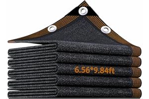 90% Sun Shade Cloth, 6.56 x 9.84FT Shade Mesh Cloth for Greenhouse Plant Backyard and Patio Sunshade Pergola(Black)
