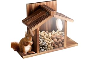 GNODRY Gnodary Squirrel Feeders, Squirrel Feeders for Outside, Squirrel House for Outdoor - Chipmunk Feeder, Squirrel Food for Backyard Squirrels Hold Corn, Corn Cob, Peanuts (Brown)