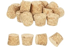 MECCANIXITY 20 Pcs Cork for Bottles Stoppers Cork Plugs, 1.06x0.87x0.79 Inch Soft Wood Natural Tapered Corks for Bar Restaura