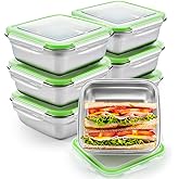 Blushtier 6 Pack Stainless Steel Sandwich Containers with Lids 25. 4 oz Metal Food Container for Lunch Boxes with Airtight Silicone Seal for Sandwiches and Snacks