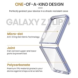 VEGO for Galaxy Z Flip 4 Case, Clear Premium Spray