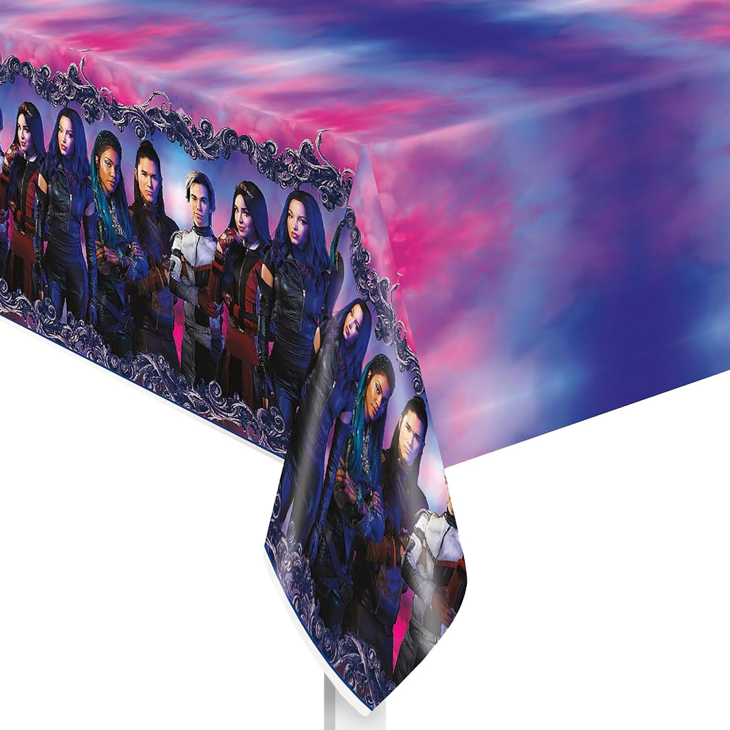 Disney Descendants 3 Rectangular Plastic Table Cover - 54" x 84" (1 Pc) - Multicolor & Easy-to-Clean Tablecover, Perfect for Themed Celebrations
