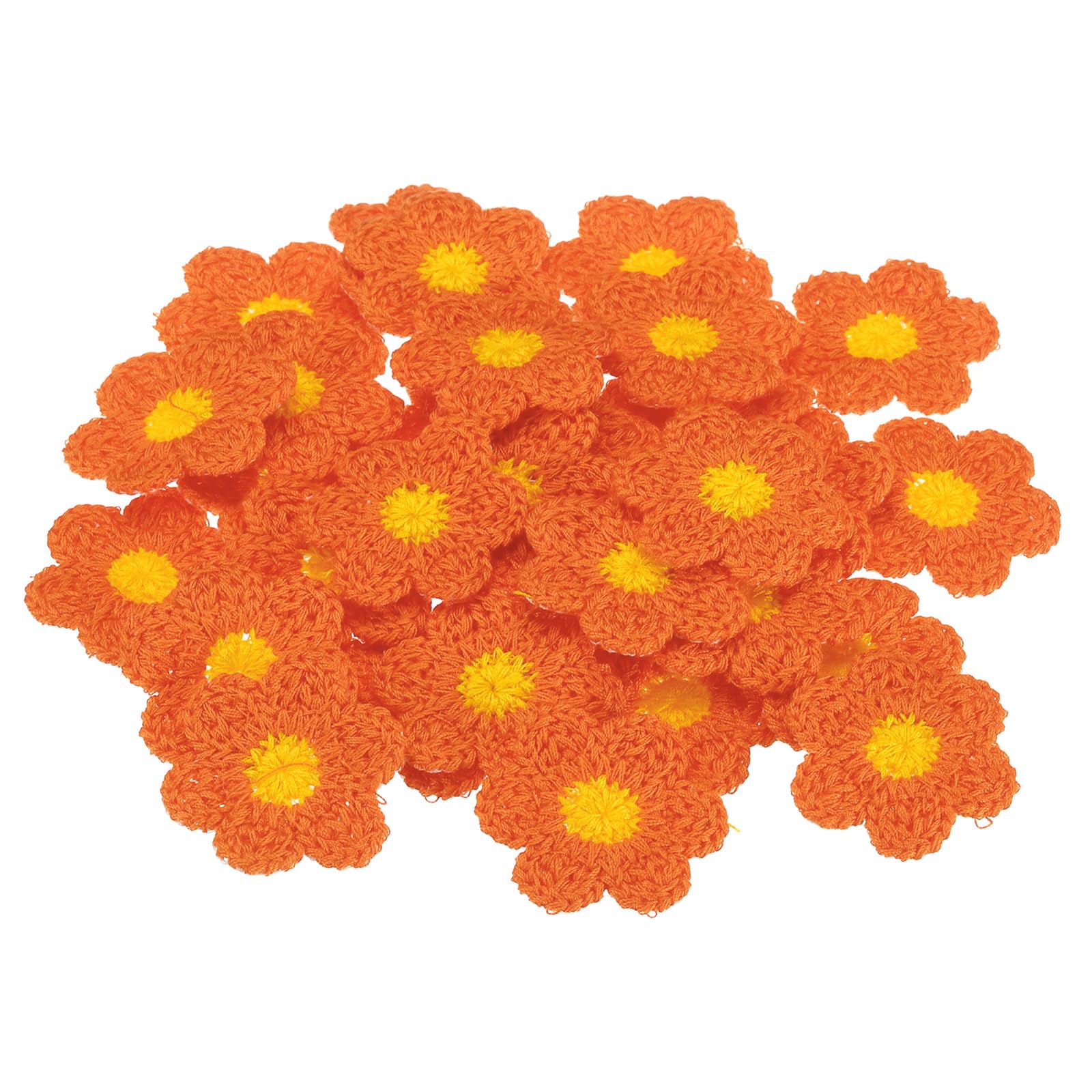 PATIKIL Sew on Patches for Clothes, 32 Pack Flower Patch Embroidered Appliques for Clothing Decoration Backpack Jean Hat DIY Craft, Orange