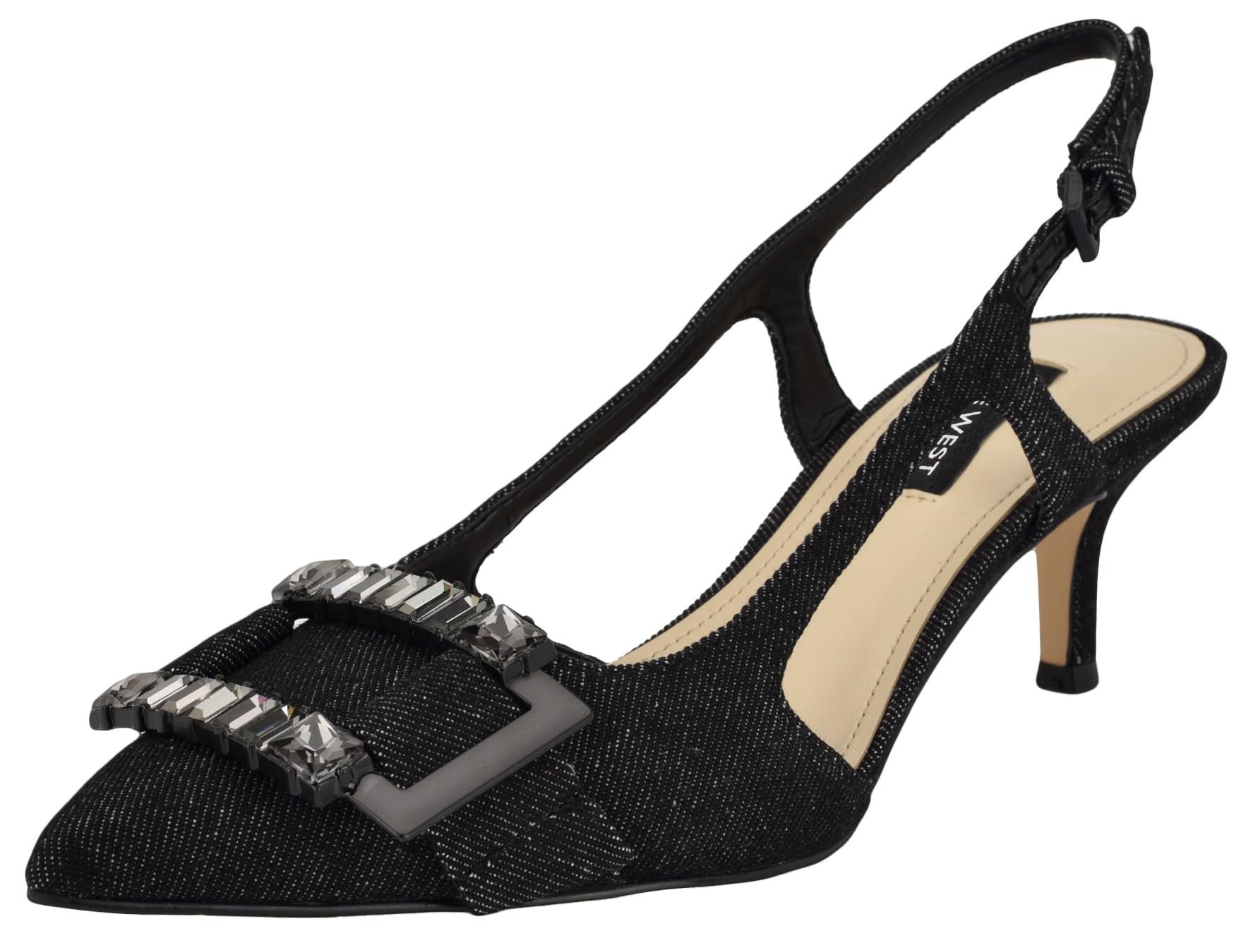 Nine West Women’s Neeri Pump, Black Denim 001, 7