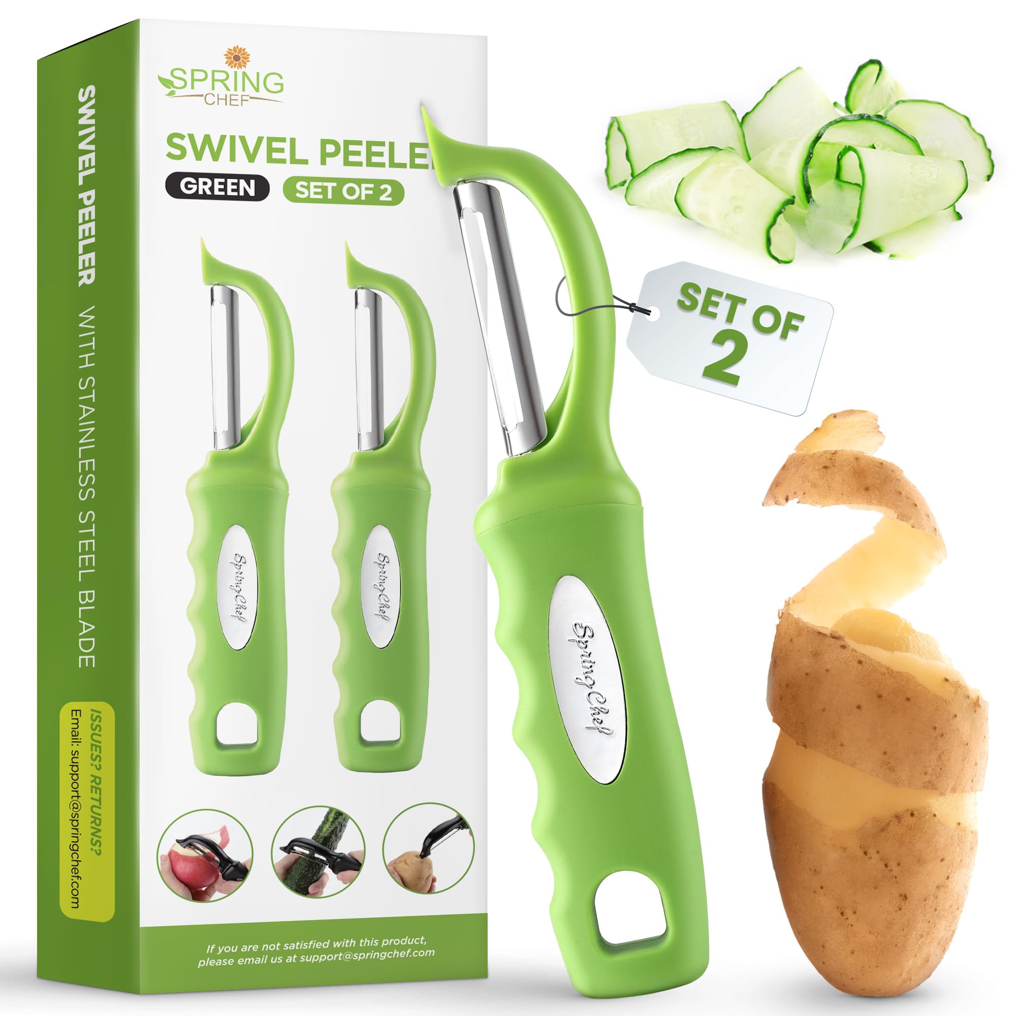 Spring Chef Premium Green Swivel Vegetable Peeler