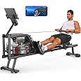 YOSUDA Magnetic/Water Rowing Machine 350 LB Weight Capacity - Foldable Rower for Home Use with Bluetooth, App Supported, Tablet Holder and Comfortable Seat Cushion