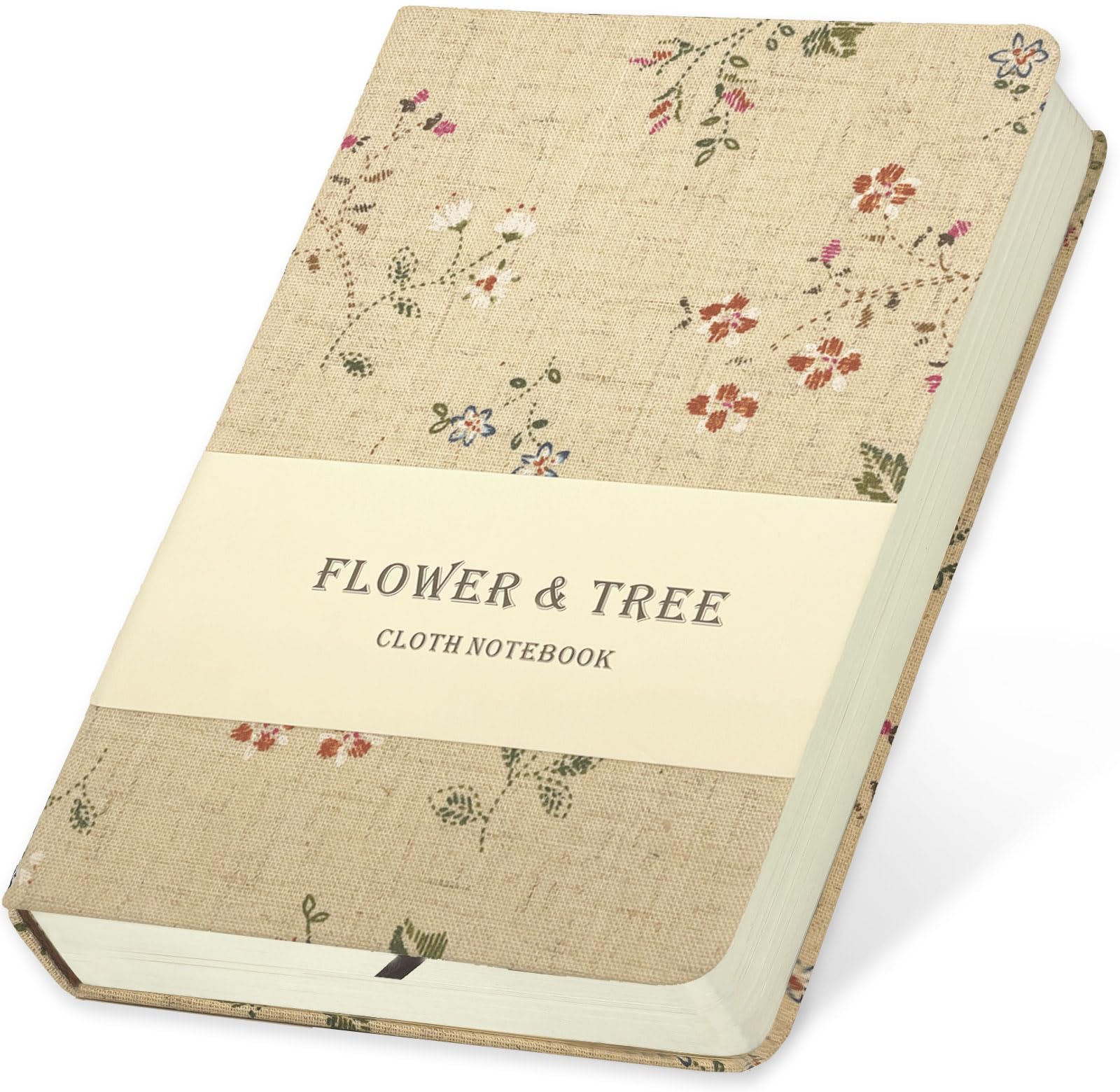 Photo 1 of ipoul Floral Linen Journal, Similar Embroidered, Small Notebooks 5x7, Lay Flat Sketchbook, B6 Notebook, Hardcover, Lined & Unlined Notebook, Apricot