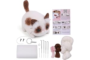 Kit de feutrage à l'aiguille pour débutants, ensemble de matériaux en feutre de laine, fournitures de feutrage à l'aiguille d