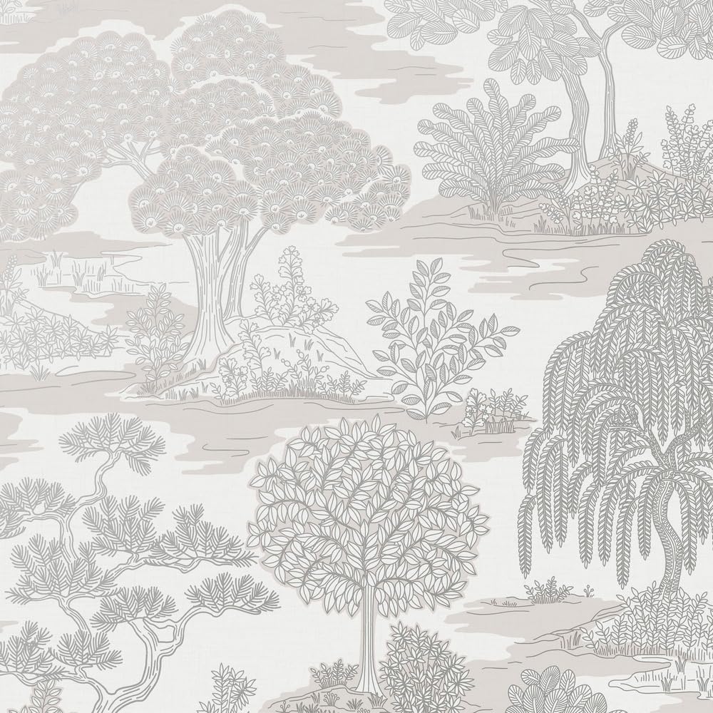 Fine Decor FD43441 Zen Wallpaper, Silver