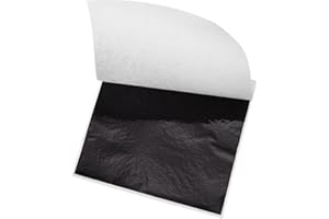 MECCANIXITY Gold Leaf Foil Sheet, Black Leaf Papers, 3.3 Inch x 3.1 Inch for Art Decoration, Sculptures, Painting, Pack of 20