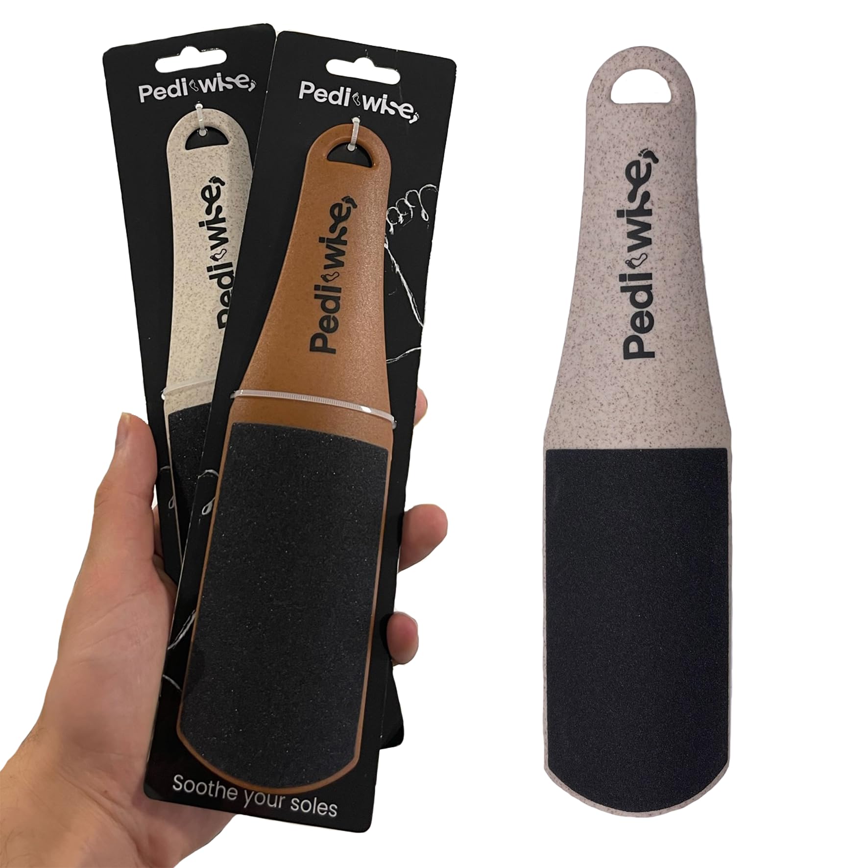 PEDI-WISE Double Sided Foot File - Extra Large Professional Foot Rasp for Hard Skin Removal - Concave/Convex Shape for Maximum Efficiency - Recommended by Podiatrists