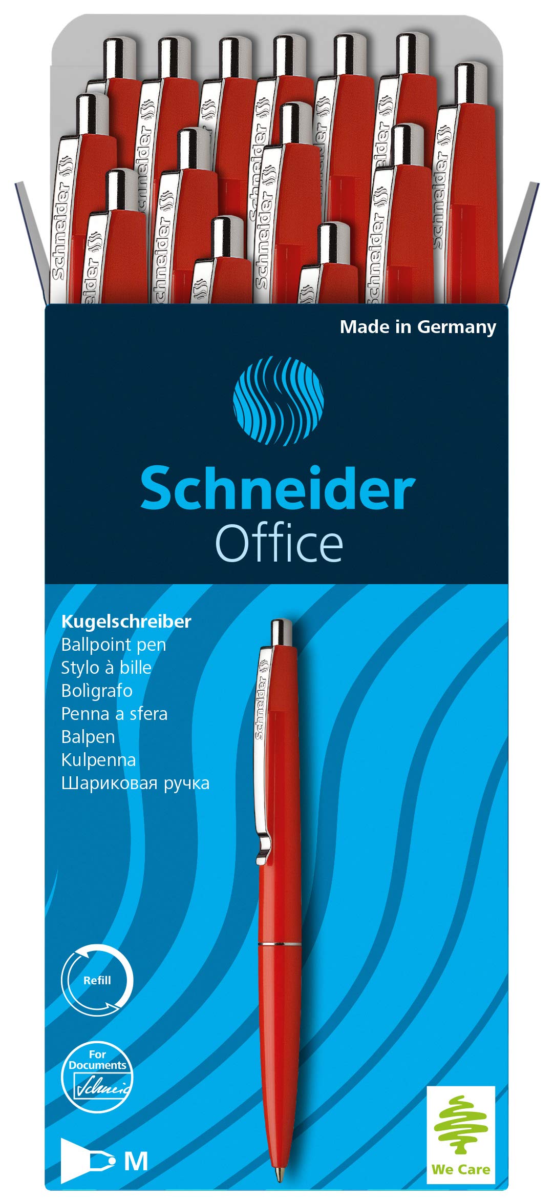 Schneider Office Ballpoint Pen M Tip red Pack of 20
