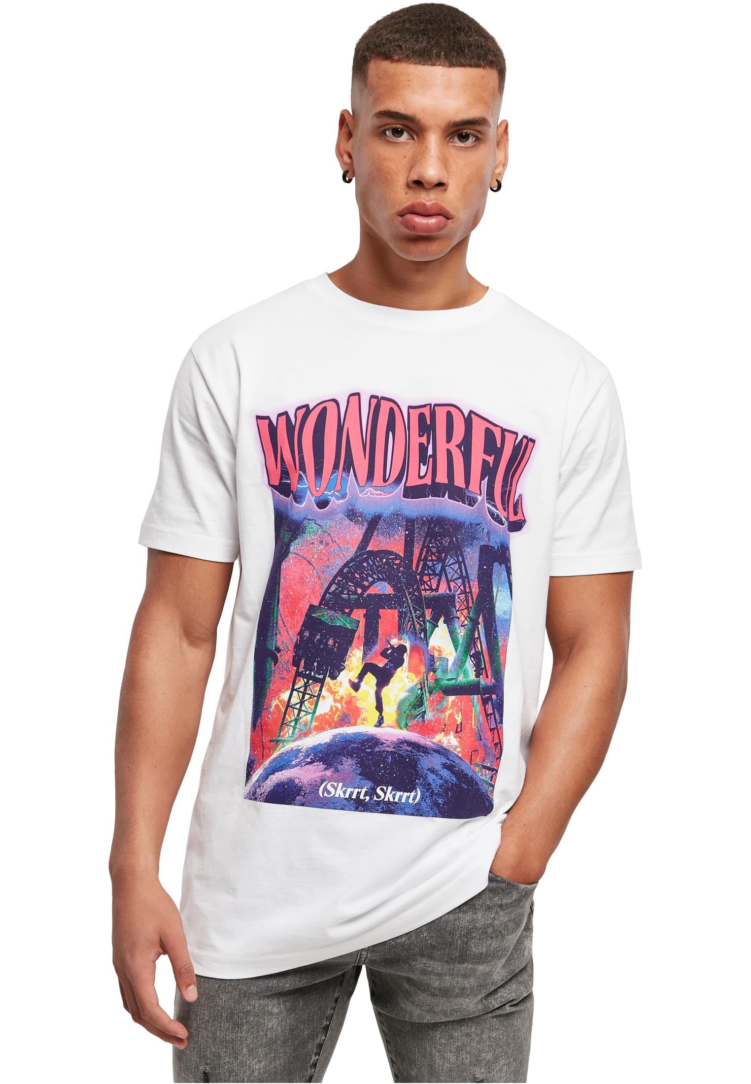 Mister Tee Herren Wonderful Tee T-Shirt, White, L