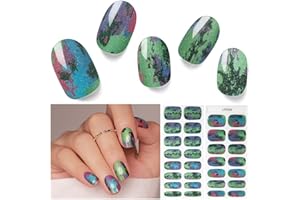 Nelikoo Semi Cured Gel Nail Strips, 30pcs Gel Nail Wraps, Easy to Apply, 2 Weeks Long Lasting (Fantasy Dream)