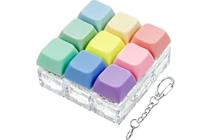 Keyboard Fidget Toy, Keyboard Fidget Keychain 9-in-1 Keyboard Decompression Button Finger Clicker Toys Stress Relief Fidget G