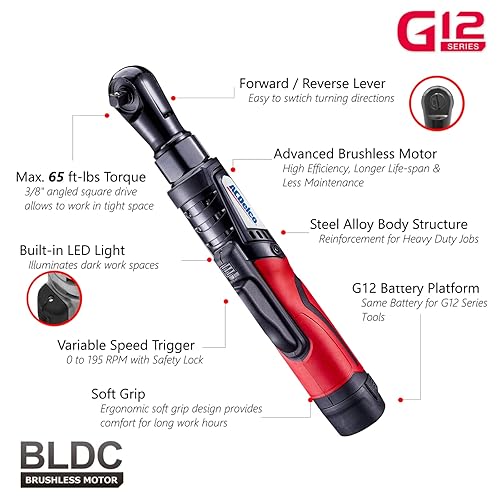 ACDelco ARW1210-3P G12 Series 12V Cordless Li-ion 3/8” 65 ft-lbs