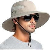 PFFY Sun Hats for Men Women Wide Brim Bucket Hat UPF 50+ Hiking Fishing Hat | UV Protection Hats, Waterproof, Breathable Outdoor Essentials, Ideal for Camping, Gardening, Hiking, Beach, Working, Travel