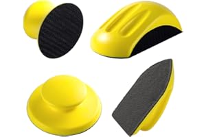 S SATC 4PCS Hook and Loop Sanding Block Included 1 Cleaning Brush 5 Inch Round and Mouse Sanding Block Meant for Wood Furniture Restoration Home Arts and Crafts