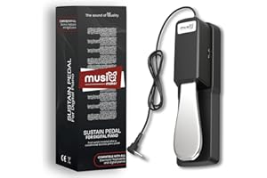 MUSIQ MAKER Universal Sustain Pedal for Digital Piano & Electronic Keyboard, Anti-slip Foot Pedal with Polarity Switch