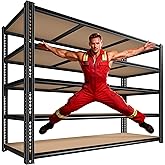 ROOMFAVE 60" W Garage Shelving 72" H Metal Shelving 3500LBS Storage Shelves Heavy Duty 5 Tier Adjustable Shelving Unit for Storage Rack Pantry Shelf Commercial,60" W x 24" D x 72" H