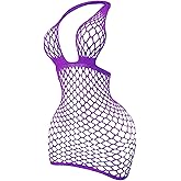 SweatyRocks Women's Fishnet Lingerie Dress Open Back Sleeveless Babydoll Lingerie