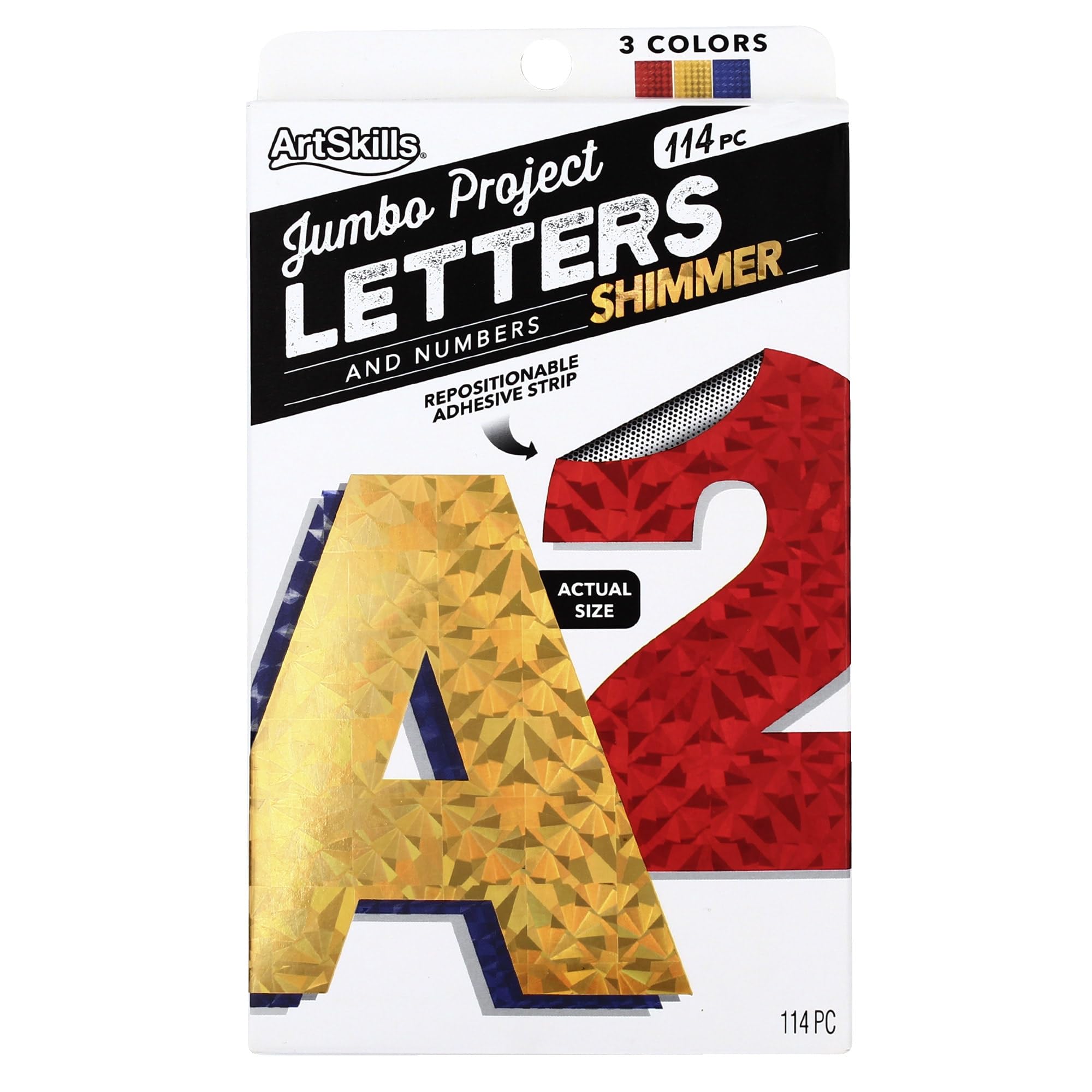 Artskills Quick Jumbo Letter and Number Pads Repositionable 108/Pkg-Holographic Sparkle