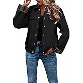 Dokotoo Fall Jackets for Women 2025 Oversized Fashion Snap Button Color Blocked Sleeves Fall Casual Coats