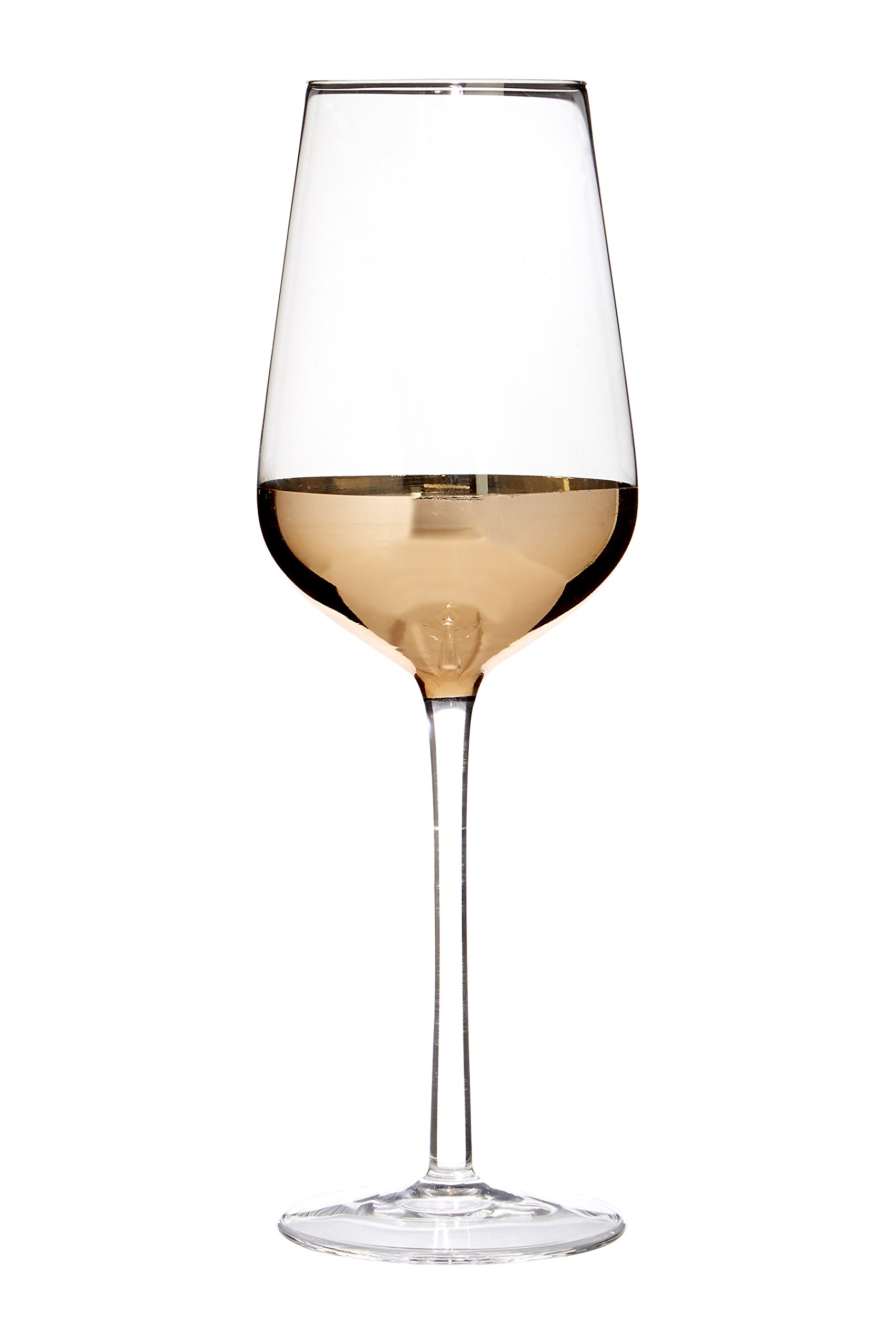 Premier Housewares Horizon Wine Glasses, Gold, 8 x 8 x 26 cm, Set of 4