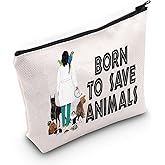 LEVLO Veterinarian Cosmetic Make Up Bag Veterinary Technician Gift Born To Save Animals Makeup Zipper Pouch Bag For Veterinarian Assistant Student (To Save Animals)