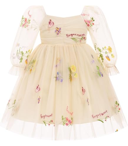 fye birthday dresses IMEKIS Fairy Dress for Girls: Toddler Tulle Thanksgiving Smocked Dress Long Sleeve Kids 1st Outfit Smash Cake Photoshoot Baby Formal Wedding Guest Tea Party Easter Apricot Floral 6-12 Months: Clothing Size:XL (14) sale: Resort December 2025 US Maxi Dress with Ankle Super cute oversized bow