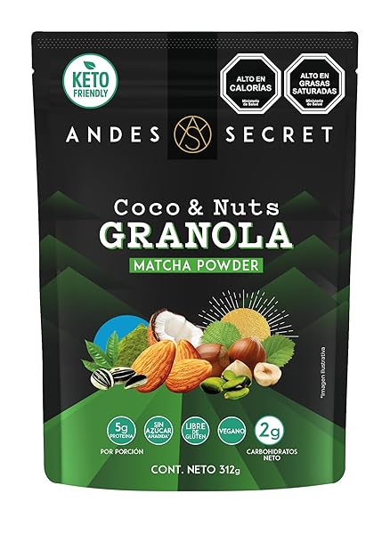 ANDES SECRET MATCHA POWDER GRANOLA – ALMONDS, HAZELNUTS...